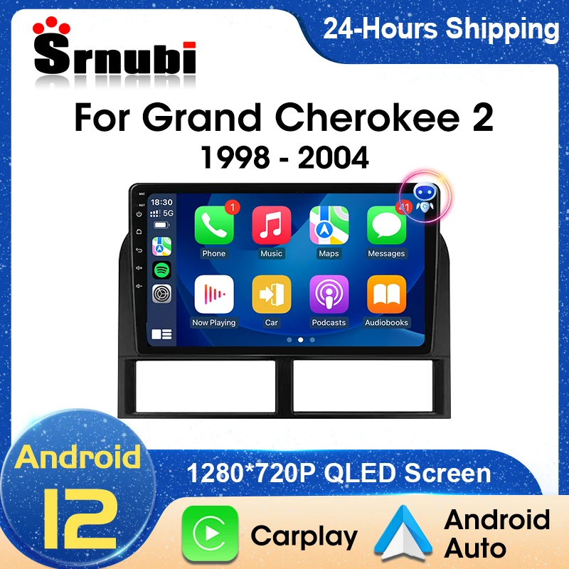 2 Din Android 12 Automobilové rádiové multimediálne navigácia pre Jeep Grand Cherokee II WJ 1998 - 2004