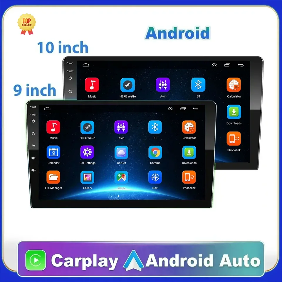 2 Din Android Car Radio Multimedia Video Player Navigation GPS 9 10 palcov stereofónna hlava