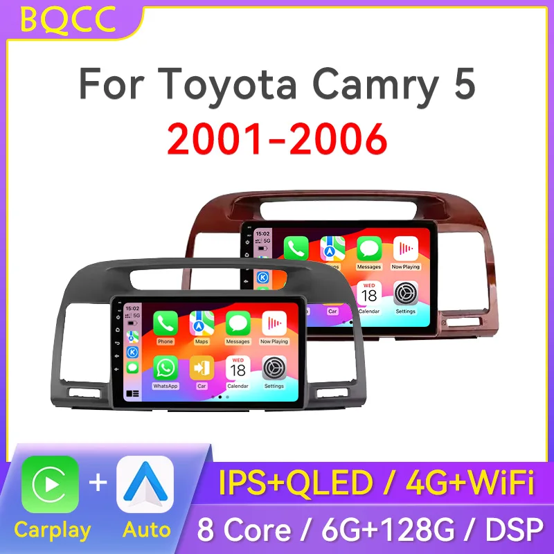 2 DIN Android Car Stereo Radio pre Toyota Camry 5 xv 30 2001-2006 Centrum Multimedia Player CarPlay Auto FM navigačnú obrazovku GPS