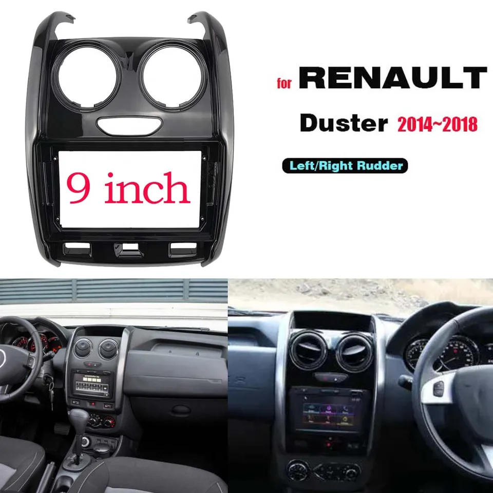 2 DIN Android9 palcových automobilov Rádio Plastové fasce panelové dosky Dash Mount Kit pre Renault Duster 2014 ~ 2018