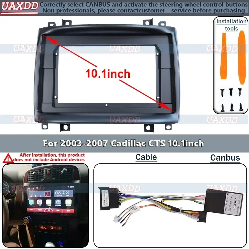 2 DIN Car Android pre 2003-2007 Cadillac CTS 10.1inch Frame Center Fascia káblový postroj Adaptér Dashboard Navigation Canbus Box