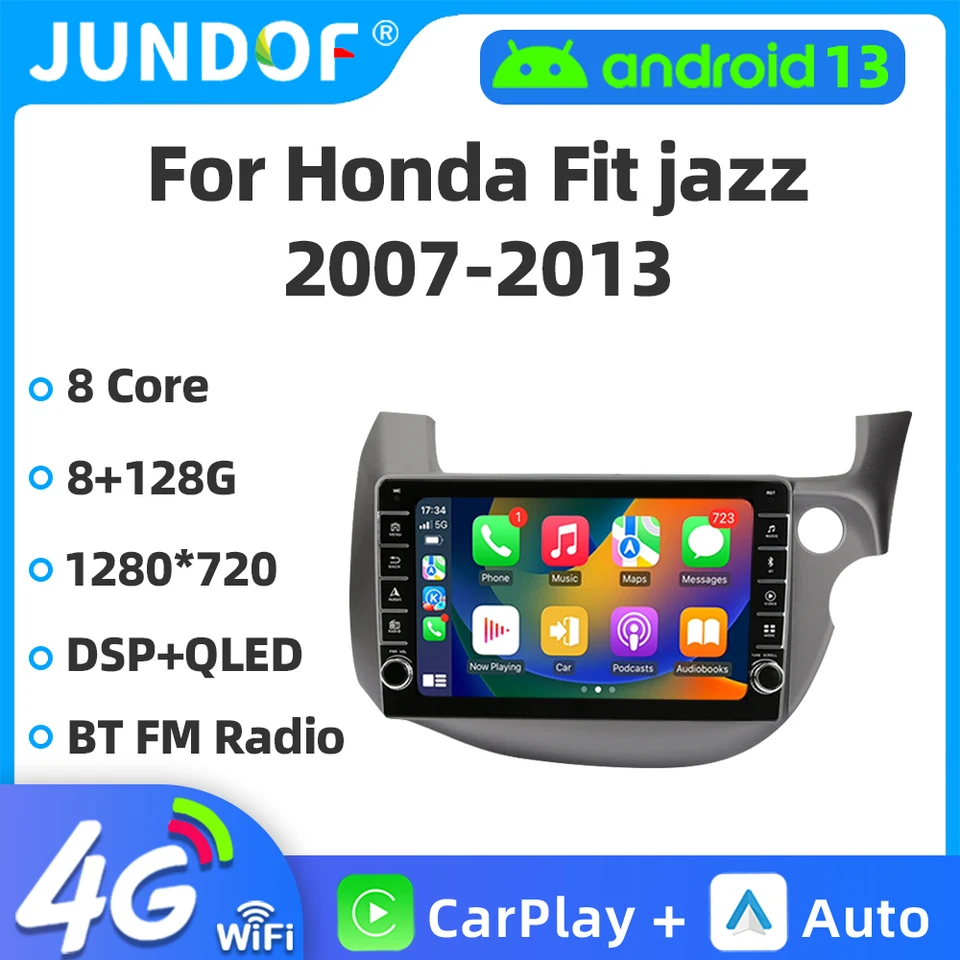 2 DIN Car Radio Android CarPlay Stereo pre Honda Fit Jazz 2007-2013 Multimedia HD Screen Autoradio GPS navigačná hlava WiFi WiFi