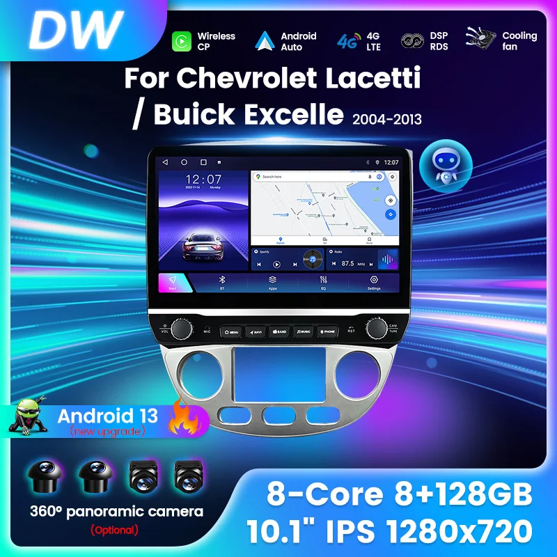 2 DIN Car Radio pre Chevrolet Lacetti J200 pre Buick Excelle HRV 2004-2013 pre Daewoo Gentra 2 CarPlay GPS RDS Audio FM Stereo