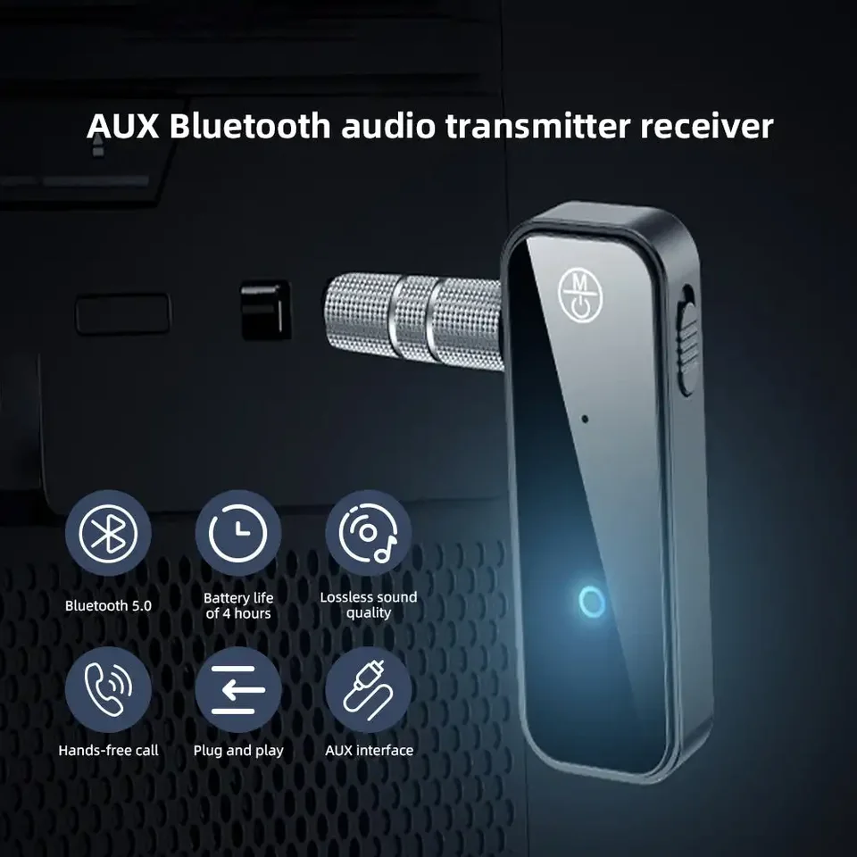 2 IN1 CAR Wireless Adapter Bluetooth 5.0 prijímač vysielača s 3,5 mm Audio Aux Adapter pre náhlavnú súpravu Audio Aux Handsfree