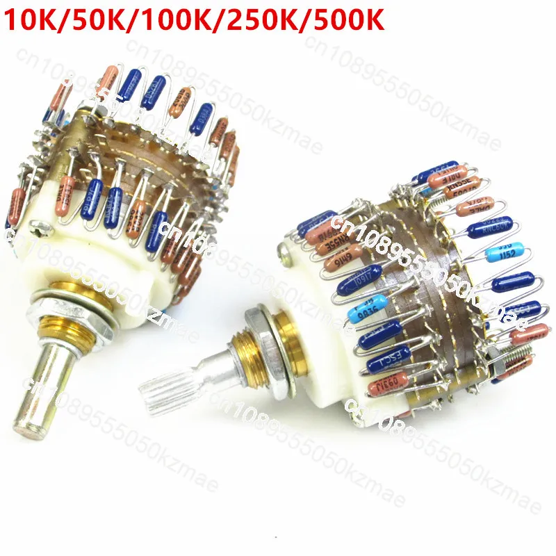 2 kanály zosilňovača Objem Potentiometer 10k/50k/100k/250k/500k Dale 23 krokov Atenuátor pre zosilňovač lepšie ako Alpy