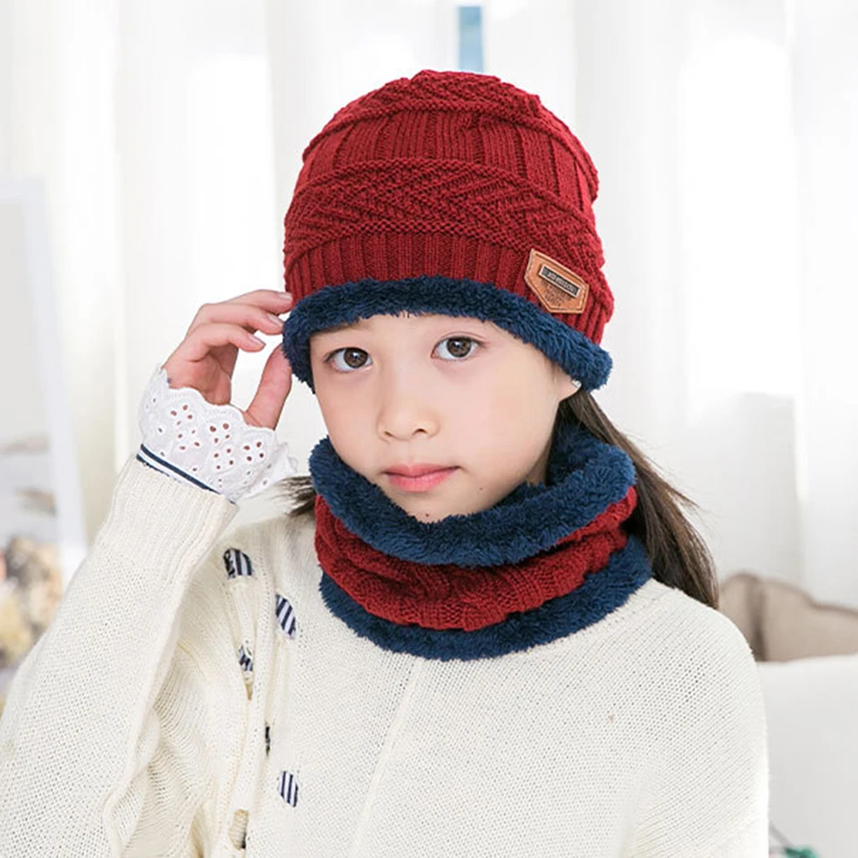 2-kmeňové zimné čiapky s čiapkou Sada Pohodlná priedušná klobúková šatka Sada na zimu