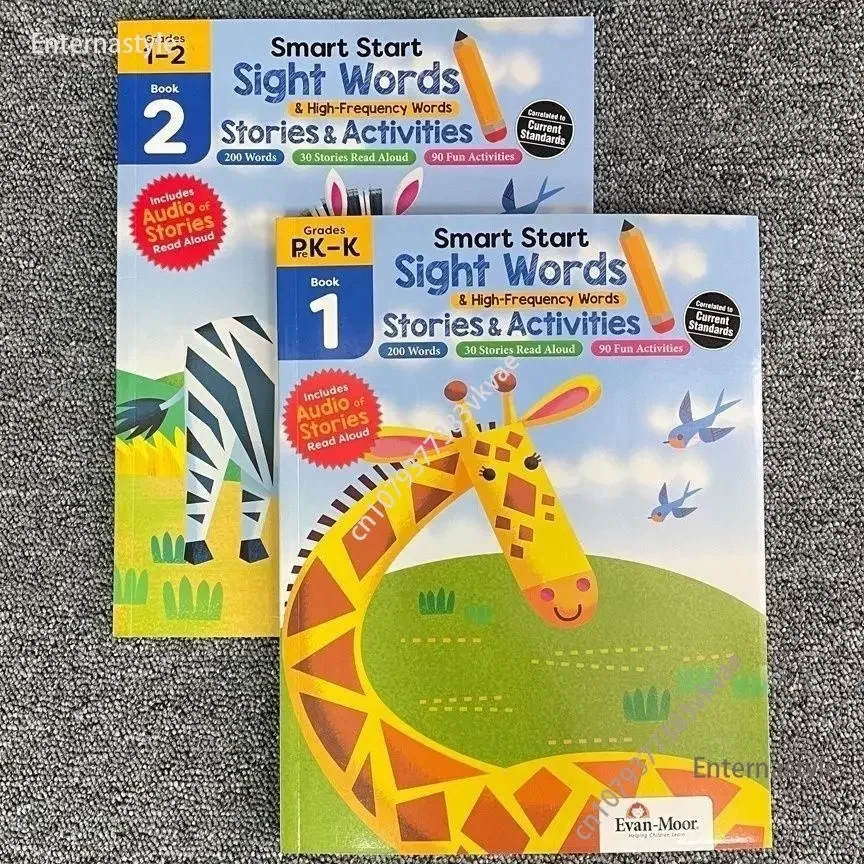 2 knihy Evan Moor Smart Start Swer Words Words English Enlightenment Učebnica Workbook Cvičenie RÝCHLE VZDELÁVANIE PLNÉ farebné vek 3-7