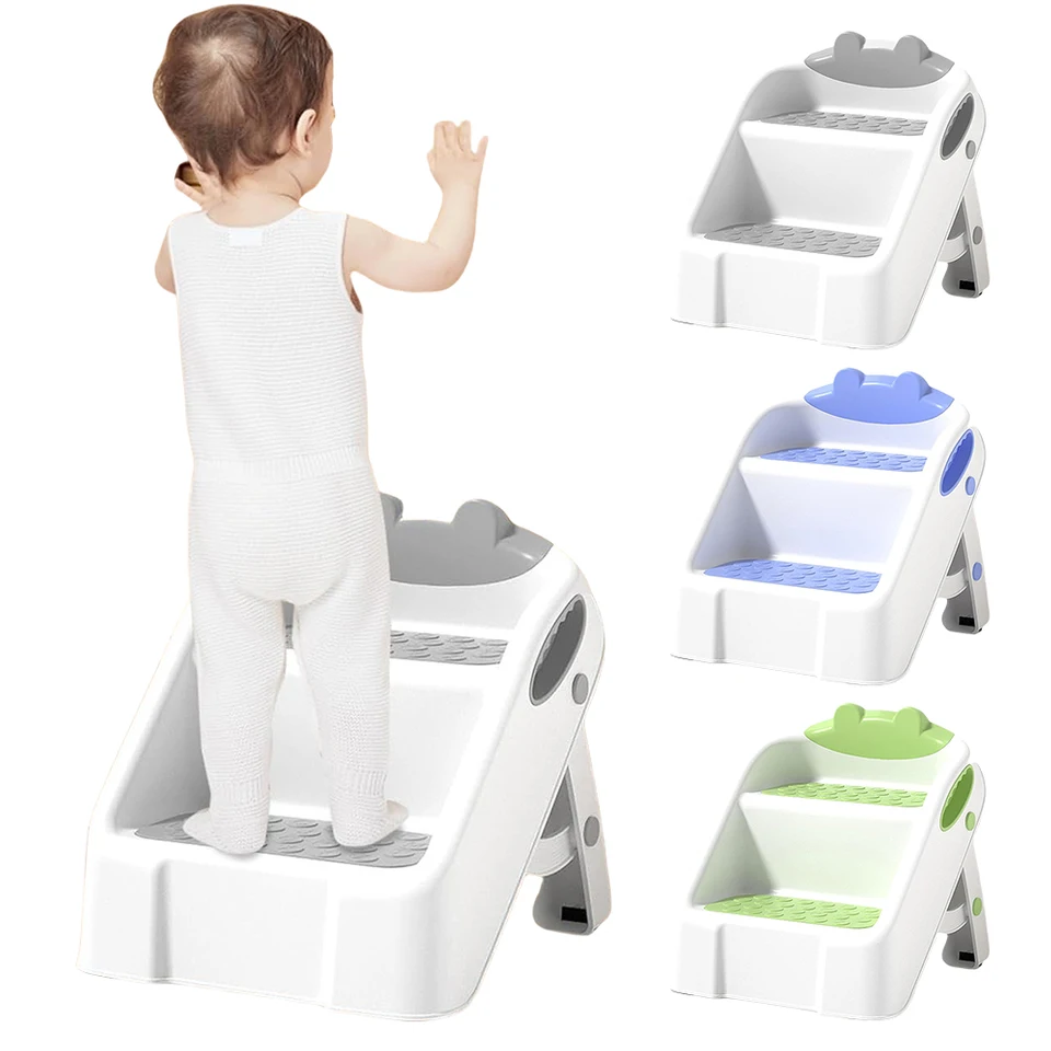 2-kroková stolička pre deti Anti-Slip Children Double Step Stool Stool Stool Detská stolička pre stoličku pre kúpeľňu umývadlo nočník toaleta