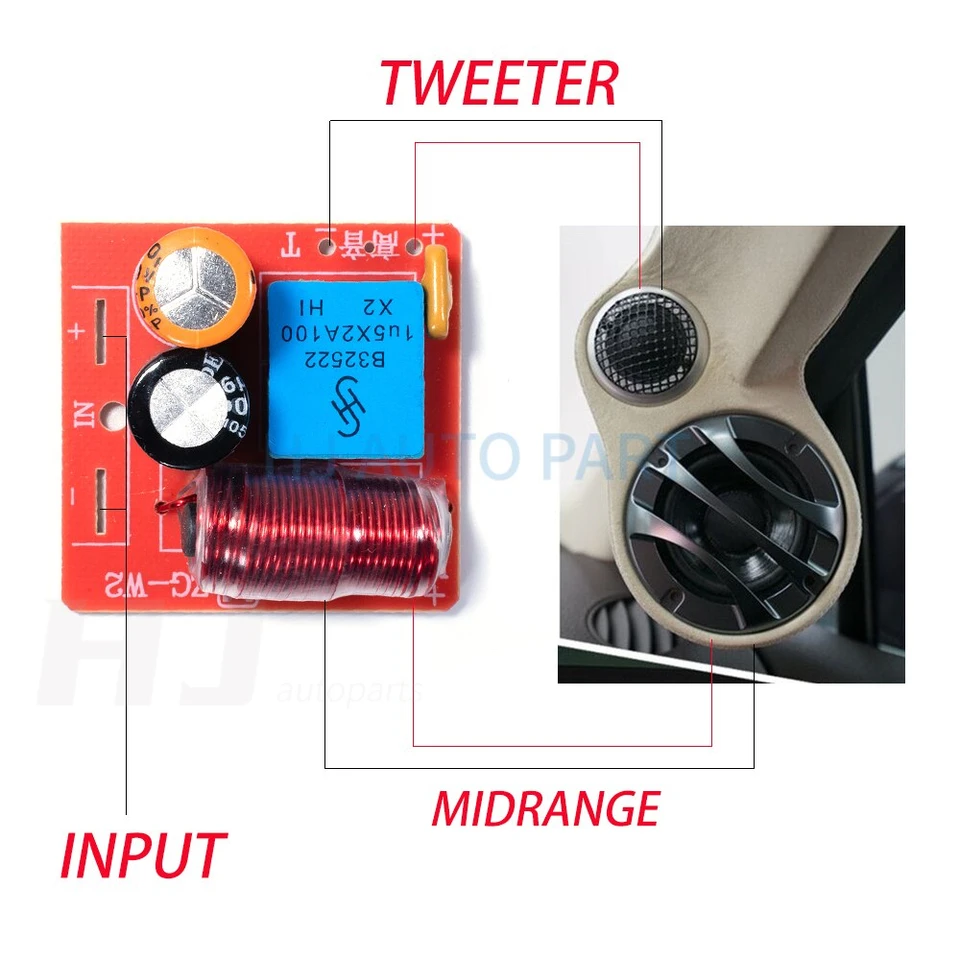 2 ks 2-cestné frekvenčné deliače Tweeter stredný audio delider pre A Pillar 2-Worle Treble Mid Range Reproduktor 150-22 kHz