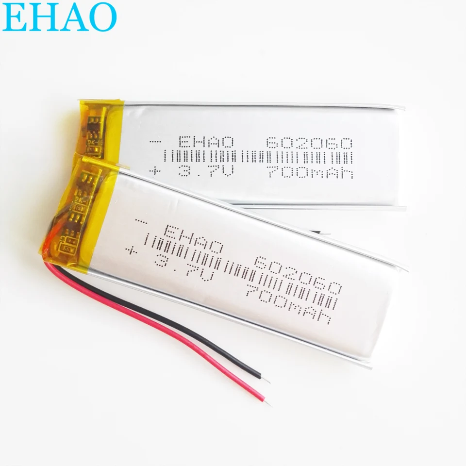 2 ks 3,7 V 700 mAh lítium polyméru LiPo nabíjateľná batéria 602060 pre MP3 GPS Bluetooth Ebook Reproduktor Smart Watch LED LIGHT LIGHT