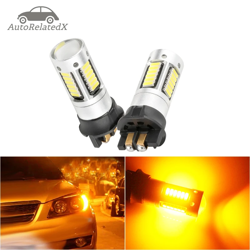 2 ks Canbus pw24w pwy24w LED žiarovky pre Audi BMW Volkswagen Turn Signal Light Daytime Running Light Drl Amber Yellow White