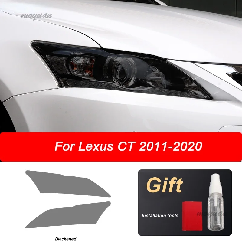 2 ks CAR Svetlomet Ochranný film Vinylová ochrana priehľadná čierna nálepka TPU pre Lexus CT CT200H 2011-2020 Príslušenstvo