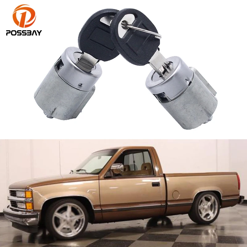 2 ks Cylindery CAR DOORE ZÁVERY S čiernymi kľúčmi pre Chevrolet GMC C1500 C2500 C3500 K1500 K2500 K3500 Yukon Exteriér exteriérov 9591963