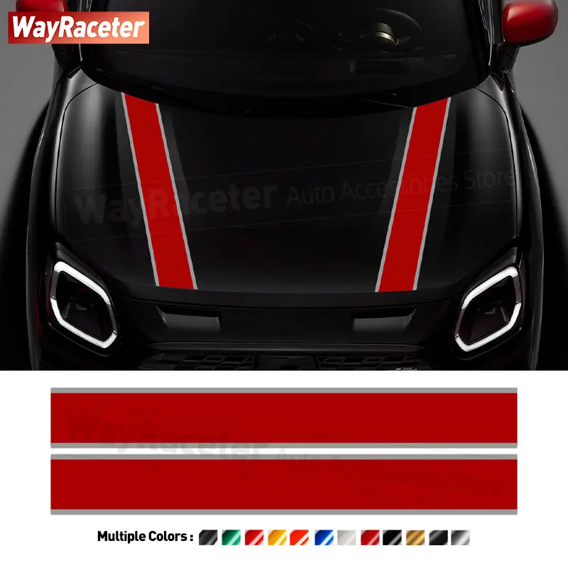 2 ks Edition John Cooper Works Hood Bonnet Stripe Sticker Cover Vinyl Decal pre Mini Countryman U25 2024 JCW príslušenstvo