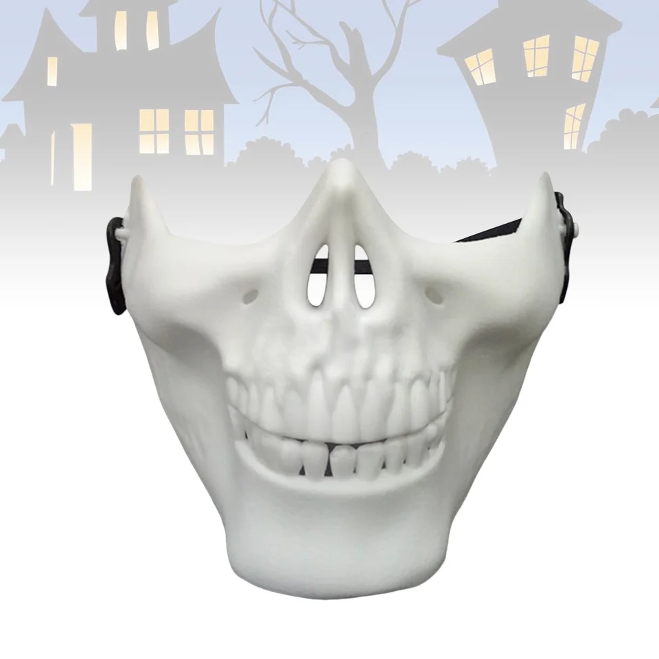 2 ks Maska lebky s plnou tvárou chránič Halloween Mask pre Cosplay maškarné párty (biela) Halloweenská maska
