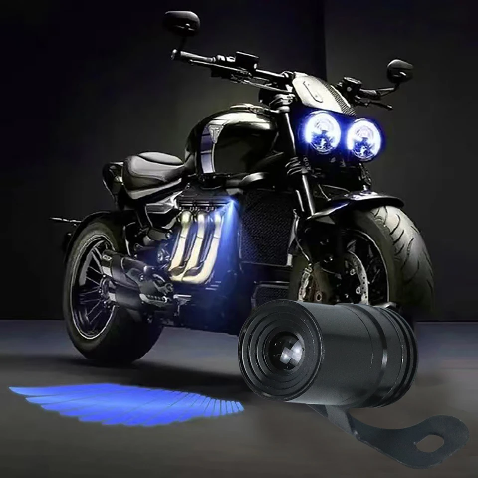2 ks Motocyklové LED podbod Light Projector Ghost Angel Wings Laser Light Motorcycle Dekoratívne svetlá premietacie svetlá