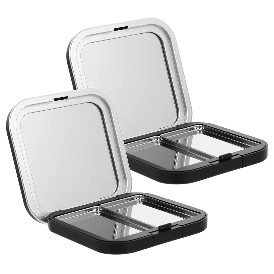 2 ks očné tieňové boxy make -up zrkadlové očné tiene Organizátor Organizátor železo make -up cestovanie prázdny