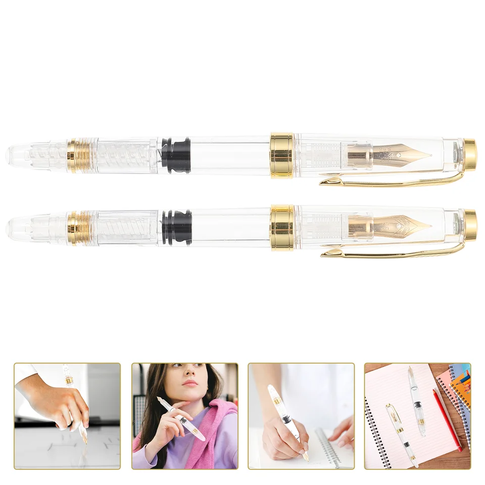 2 ks Pen Solid Line Fountain plynulé písanie píše opotrebovanie opotrebujúce námestie darčekový kaligrafia školenie japonské školské potreby ABS