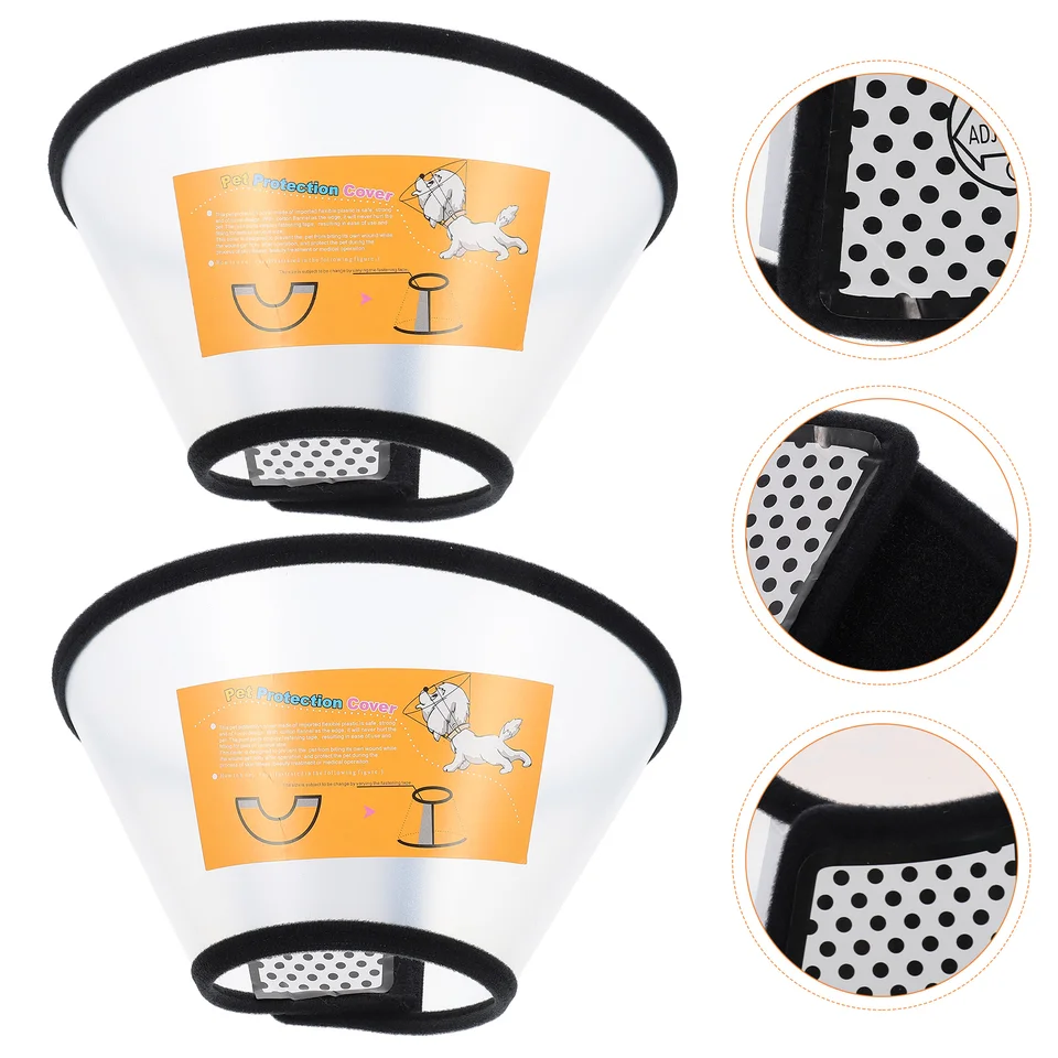 2 ks Pet Collar Medical Anti-Bite Ochranný kužeľ pooperačného pooperačného mačacieho anti-štrku PP Zotavenie