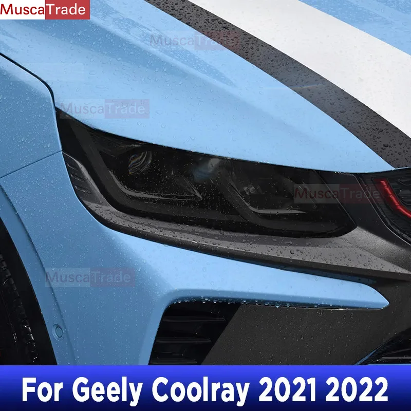 2 ks pre Geely Coolray Escape SX11 2022 Svetlomet automobilu Tint Black Ochrana ochrany filmu Transparentné príslušenstvo TPU TPU