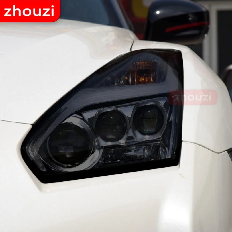2 ks pre Nissan GTR R35 NISMO 2009-2020 Svetlomet automobilu Tint Black Ochrana ochrany Film Transparentné príslušenstvo TPU nálepky TPU