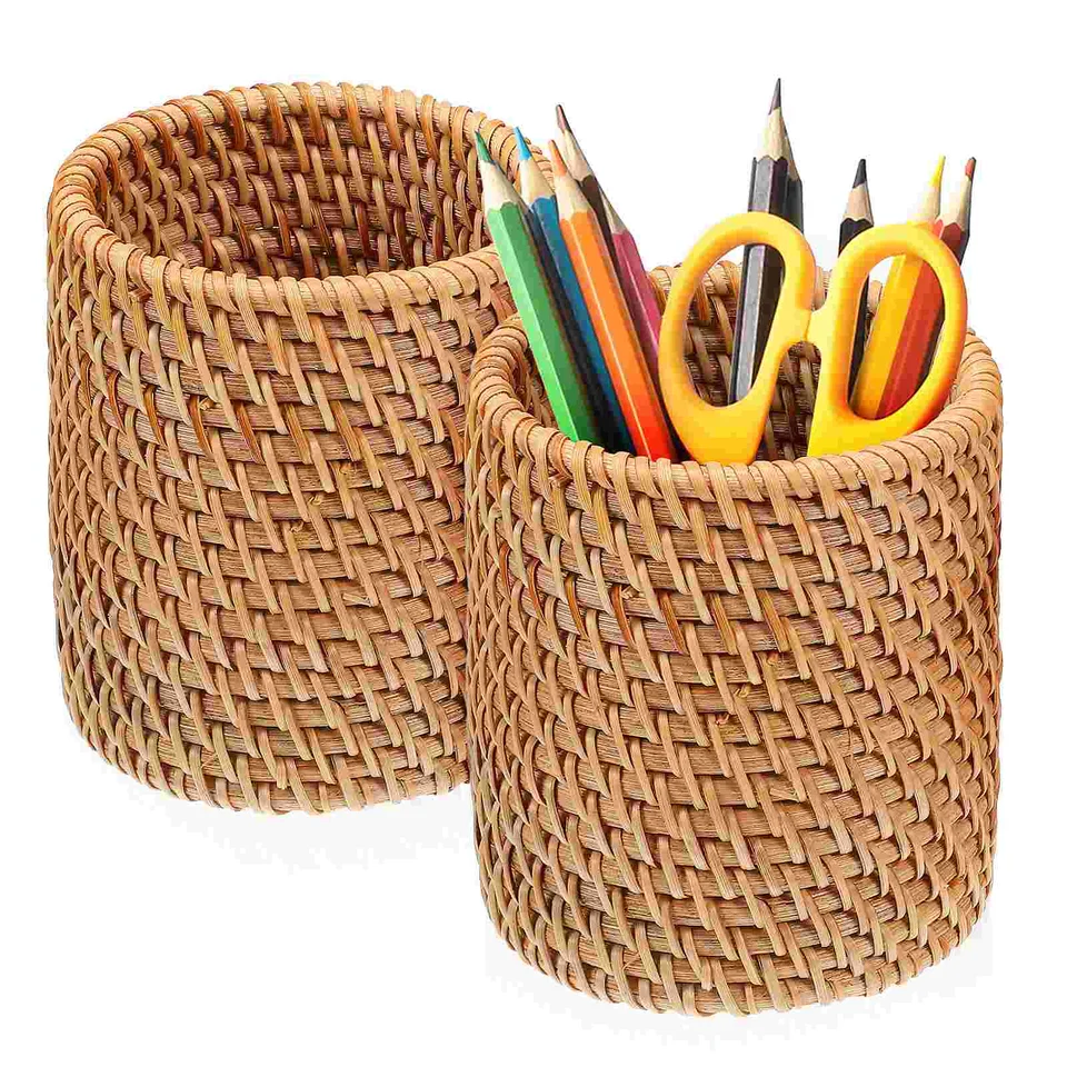 2 ks Rattan Držiteľ pera 2ks priemer 8 cm
