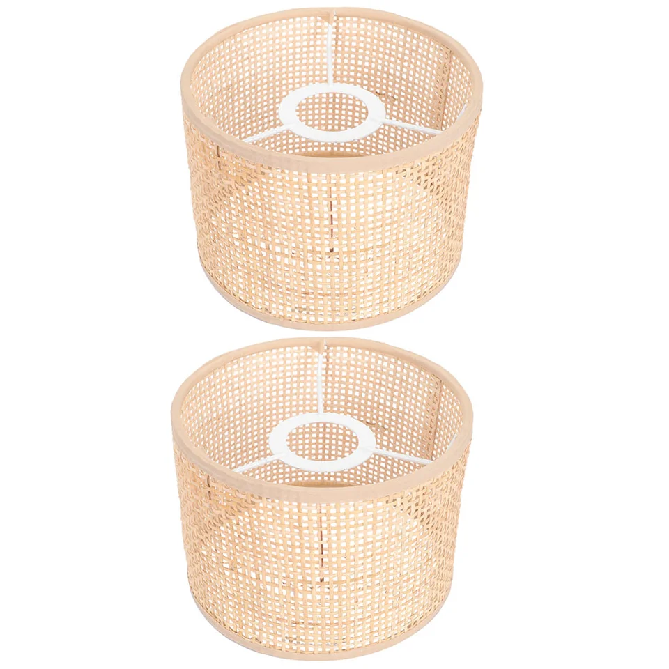 2 ks tkané lampa lampy Rattan mriežku Real (16*12 štvorcov) 2ks stôl pre prívesok Country Decor Bohemian