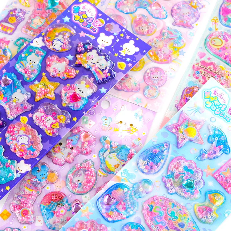 2 ks/veľa Kawaii Rabbit Little Pearl Dekoratívne 3D nálepky Scrapbooking DIY Žurnaling