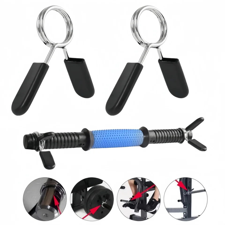 2 kus 25/28/30 mm Barbell Clamp Spring Collar Clips Gymova hmotnosť činky zámku Štandardná zdvíhacia súprava Barbell Lock