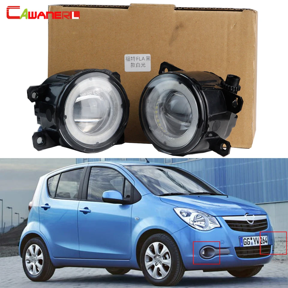2 kusy automobilové sklenené objektív LED hmlové svetlo anjel Eye DRL Denná lampa H11 12v pre Vauxhall Opel Agila (b) 2007-2014