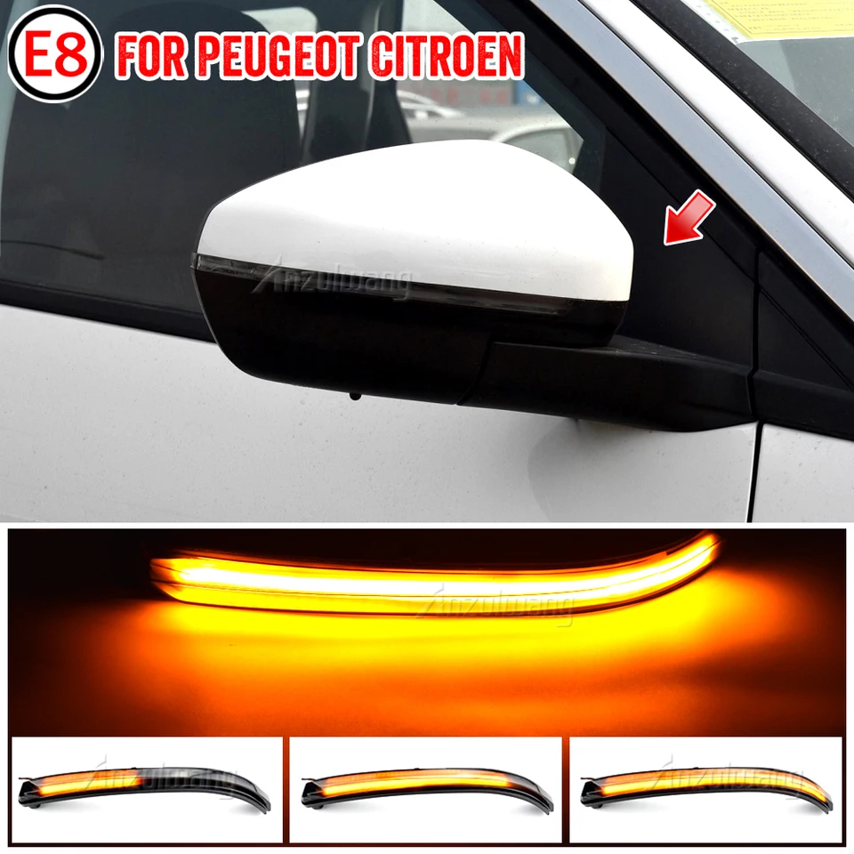 2 kusy Dynamické blinkerové signálne svetlá LED pre PEUGEOT 3008 5008 2016-2021 Bočné zrkadlové indikátorové svetlo pre Citroen C5