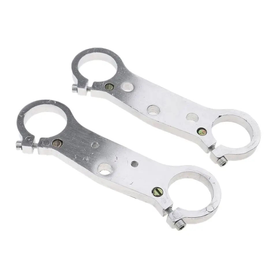 2 -kusy motocyklové predné vidlice Yokes Clamp pre 47 ccm 49 ccm mini motora bicykla striebro