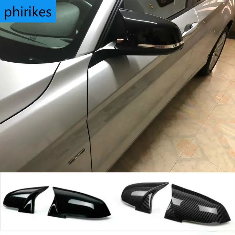 2 kusy spätné zrkadlo Cover Cap Cap Carbon pre BMW séria 1 2 3 4 XM 220I 328I 420I F20 F21 F22 F23 F30 F32 F33 F36 X1