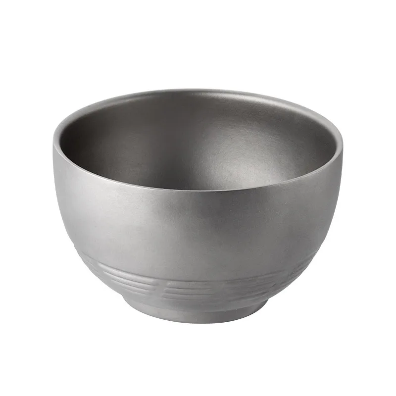 2 kusy Titánna miska Tachl Dvojvrstvová tepelná izolácia Titánový riad kempingová polievka ryžová misa Non smyp Bowl Bottom