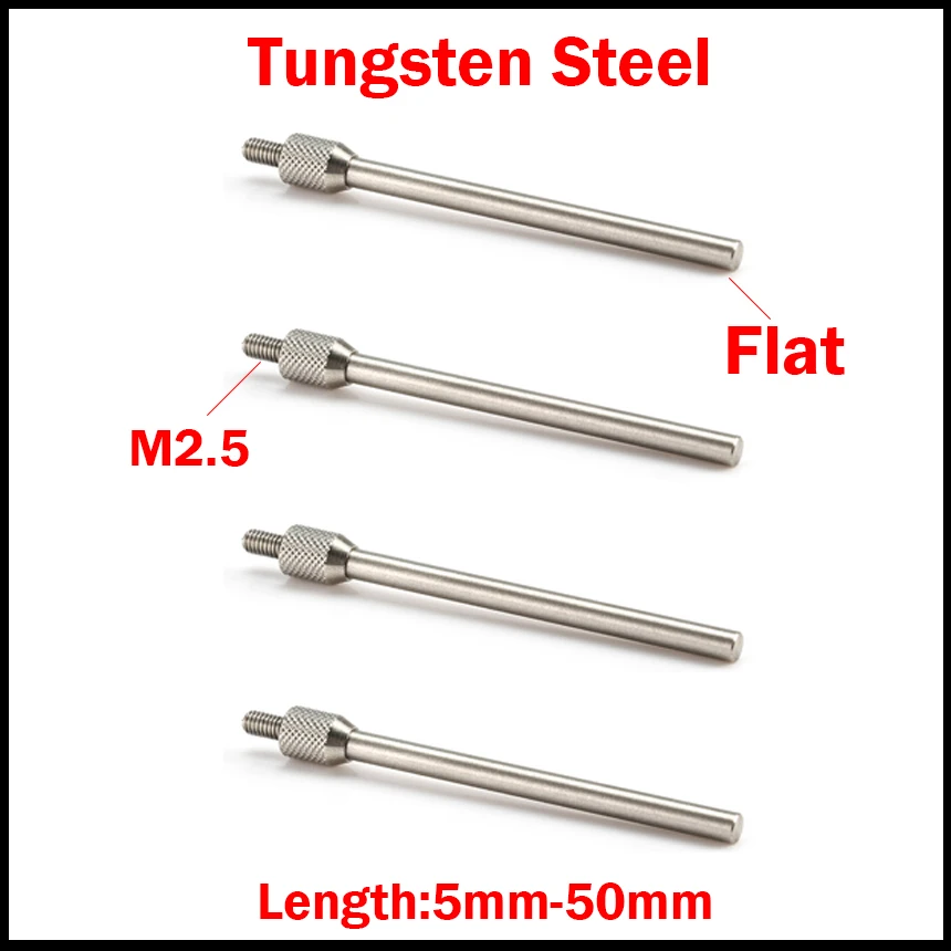 2 mm OD m2,5 závit 5 mm 10 mm 20 mm 30 mm meracia dĺžka volfrámu oceľový mikrometer pin pin s plochou hlavou indikátor špičky sondy