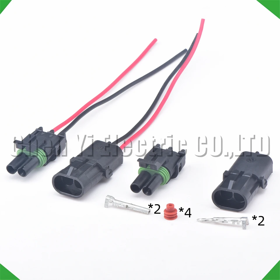 2 pin 2,5 mm séria Žena a samec injekčný zásuvkový soket nepremokavého automobilového kábla Zátka 12015792 12010973 pre GM