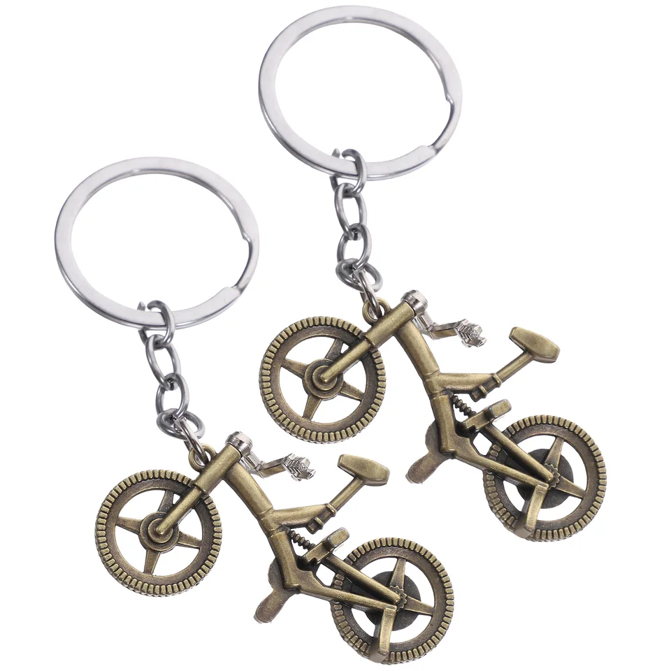 2 počítače dekoratívne bicykel Kľúč prívesku na bicykle Krúžky Trendové reťazce Kľúčenky pre ženy kov