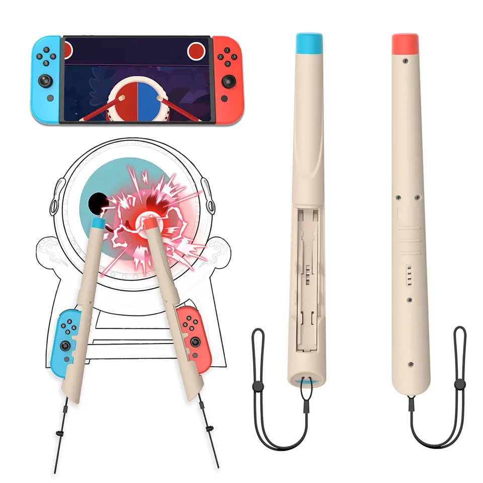 2 počítače nastavte Drumstick pre Nintendo Switch Joy-Con Controllers Príslušenstvo Drumstick Grips for Fook Sensing Game Taiko Ruck