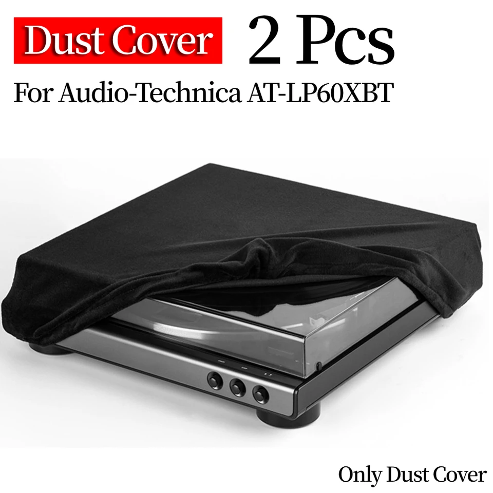 2 počítače pre zvukový techniku ​​AT-LP60XBT Record Player Plach Drach Cover Spandex s vysokým elastickým pásom otočným prachovým obalom rukávom