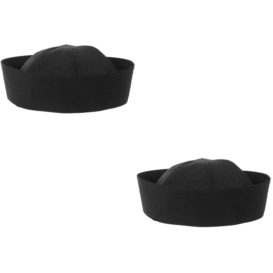 2 počítače pódium Performance Sailor Navy Hat Party Dress Captain (Black) Kostýmy Dámske čiapky klobúky dospelých pre dospelých Cosplay