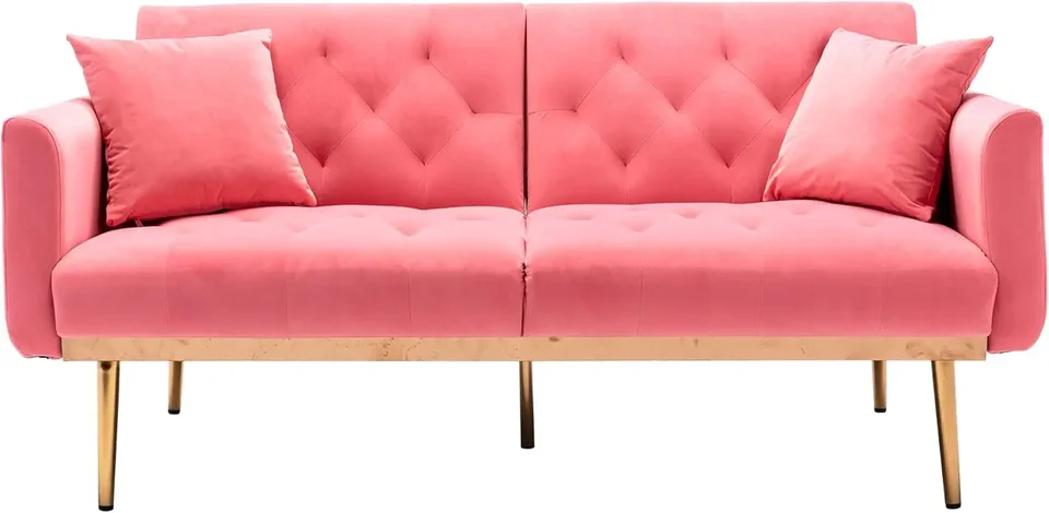 2 SEATER SOFA BED s 2 vankúšmi, čalúnená láske, čalúnené skladacie kreslo pre obývaciu izbu, spálňu, kanceláriu, hotel, hrach