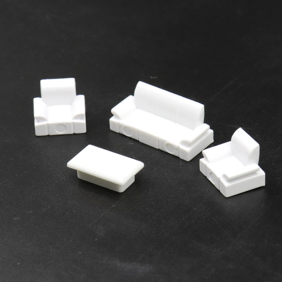 2 súpravy 1:50 1:75 DIY Architektúra Budova Model Vnútorný nábytok Diorama ABS plastová pohovka set dom