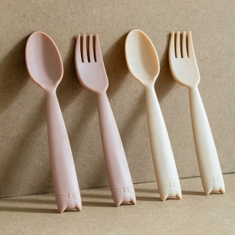 2 súpravy detského výcviku Doplnkový výcvik potravín Food Grade PP Fork Spoon Deti DETING SPROOT