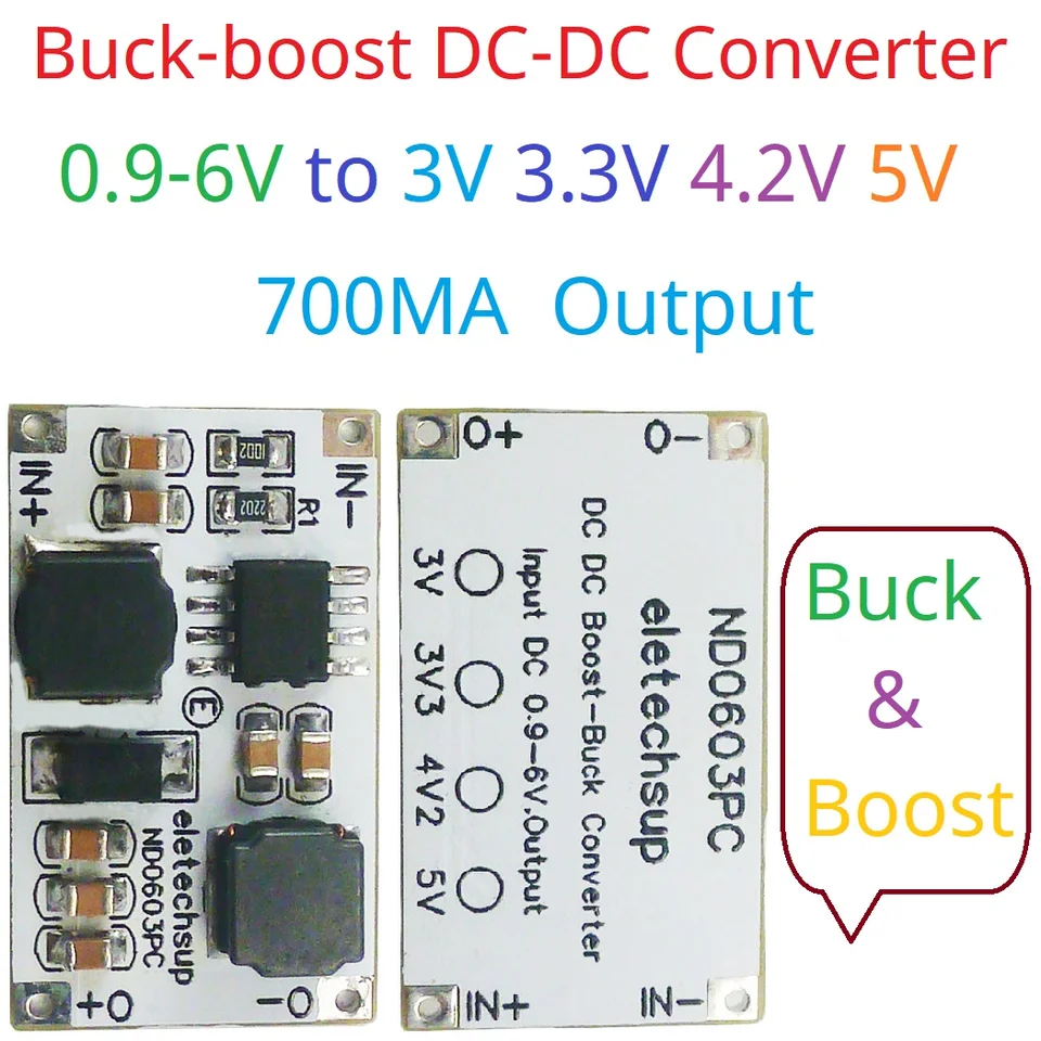 2 v 1 Auto Buck-Boost DC-DC Converter 0,9-6V až 3V 3,3V 4,2V 5V PWM PFM regulátor napätia pre lino Lipo LifPO4 NIMH Baters