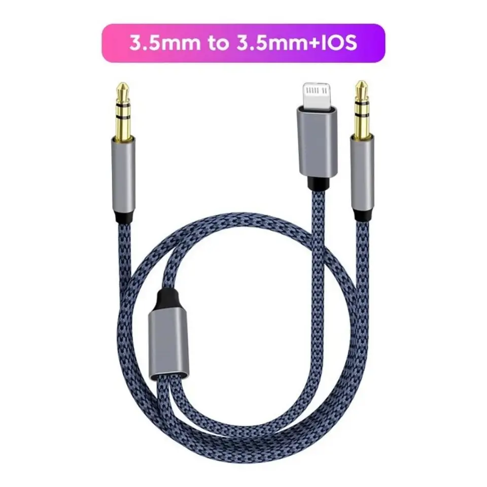 2 v 1 AUX Audio kábel 3,5 mm na typ C -iOS AUX kábel kábla pre slúchadlá automobilu USB C Converter Jack Reproduktor pre telefón