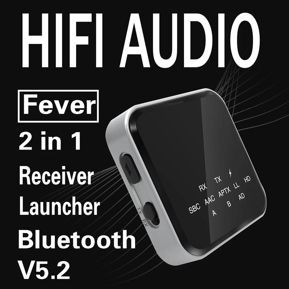 2 v 1 Bluetooth kompatibilný 5.2 Audio prijímací vysielač ručného bezdrôtového bezdrôtového dongle hifi bezdrôtový adaptér 3,5 mm Jack RCA