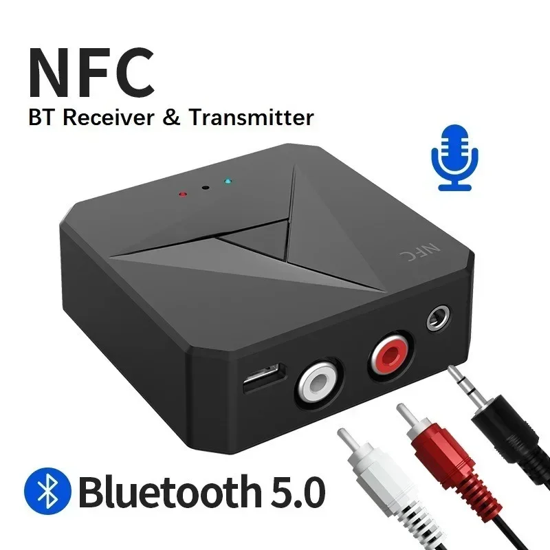 2 v 1 Bluetooth vysielač NFC Desktop Bluetooth prijímač 3.5aux prijímač reproduktorov RCA Audio prijímač RCA