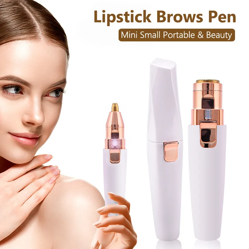 2 v 1 elektrický obočie zastrihávač bezbolestné epilátor očného obočia pre ženy Makeup Mini Razors Prenosné odstránenie chĺpkov na tvár holiaceho stroja