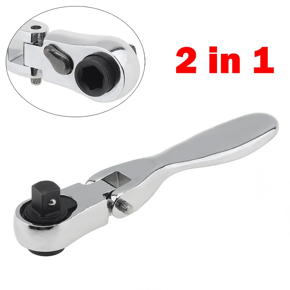 2 v 1 Mini Ratchet Wrench High Carbon Steel Mini Ratchet Socket Wrench ručný náradie Vysoko uhlíková oceľ vyrobená nástroj