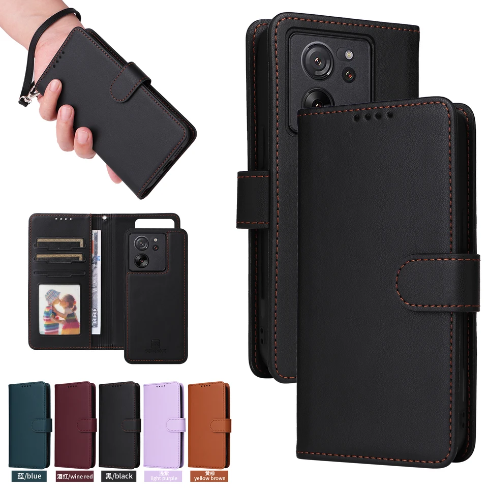 2 v 1 Odnímateľná peňaženka Magnetická koža puzdro pre Xiaomi 13T POCO X6 M6 PRO REDMI A3 13C 12 12C POZNÁMKA 13 12 Pro Clasp Flip Case Case